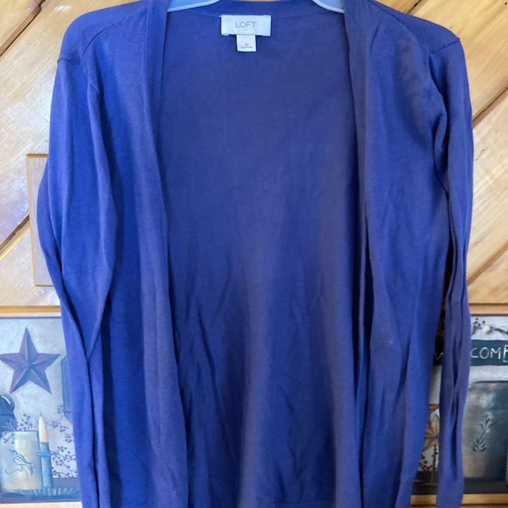 LOFT purple cardigan